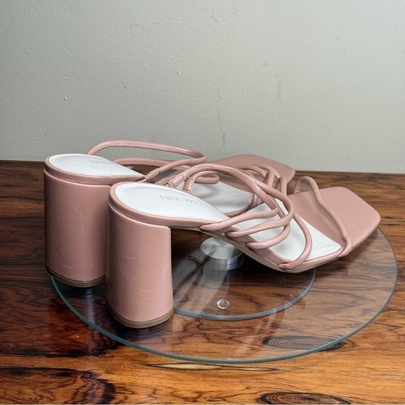 NINE WEST Strappy Open Toe Heel Sandals Platform Block Heels Size 13 - Picture 8 of 15